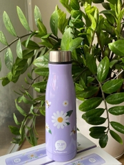 Tuptrung - Bình giữ nhiệt tím có hoa 410ml