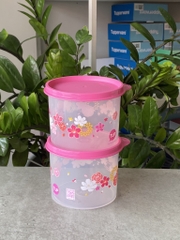 Hộp mát Tupperware 600ml - hồng in hoa
