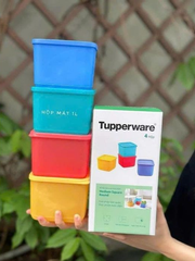 Bộ Hộp BQTP Tupperware Medium Square Round 4 Hộp 1L