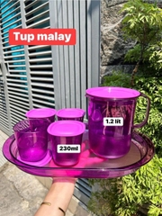 Tupmalay Set Khay Bình Nước Và 4 Cốc Màu Tím (01 Set)