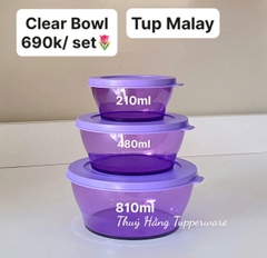 Hộp Tròn Tupperware Clear Bowl Purple - Tupperware Malaysia Chính Hãng