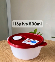 Hộp mát Tupperware 800ml quay lvs - thân trong nắp xanh