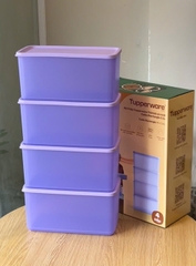 {{TUP80}} Bộ 4 hộp Tupperware trữ khô và mát Cubix Rectangle 3.1L