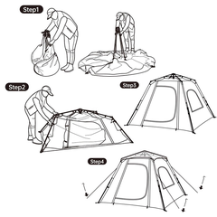 Naturehike NH21ZP010 Lều Cắm Trại 3 Người Tự Bung UPF 50+ Ango pop up tent for 3 man Automatic