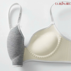 Áo Lót Nâng Ngực Chất Cotton Viền Chữ LA REINA BRA - LRAL165