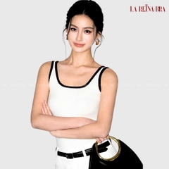 Áo Ba Lỗ Hai Dây Có Mút Ngực, Chất Cotton Mịn, Dáng Ôm Body, Bo Viền Trẻ Trung – LRAB259