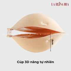 Miếng Dán Ngực LA REINA BRA (Tặng Dây Trong) Đệm Nâng Ngực Dày 6cm Thiết Kế Cài Trước Chống Nước Siêu Dính - LRDN026