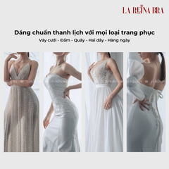 Miếng Dán Ngực LA REINA BRA (Tặng Dây Trong) Đệm Nâng Ngực Dày 6cm Thiết Kế Cài Trước Chống Nước Siêu Dính - LRDN026