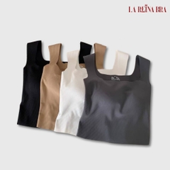 Áo Bra Thun Tăm Lạnh Dây Bản To Dáng Croptop Kèm Đệm Ngực - LRAB118