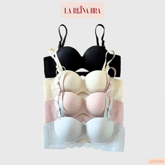 Áo Ngực LA REINA BRA – Áo Su Non Nơ Nâng Ngực Đẹp, Đệm 2cm, Thiết Kế Không Viền, Không Gọng -LRAL190