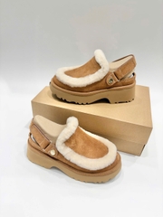 Sandal UGG Nâu Viền Lông