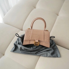Túi Balenciaga Hourglass croc nude