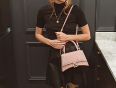 Túi Balenciaga Hourglass croc nude