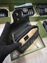 Túi Gucci Marmont Super Mini Quilted Leather Shoulder Bag Màu Đen