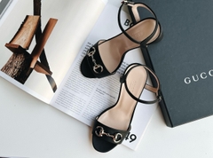 Giày Cao Gót Gucci Metallic Horsebit Leather Sandal