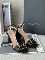 Giày Cao Gót Gucci Metallic Horsebit Leather Sandal