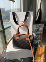 Túi Celine Small Boston In Triomphe Canvas And Calfskin