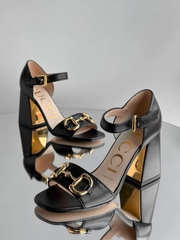 Giày Cao Gót Nữ Gucci Women's Metallic Horsebit Leather