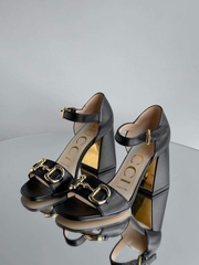 Giày Cao Gót Nữ Gucci Women's Metallic Horsebit Leather