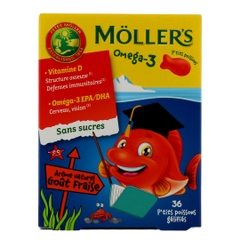 Vitamin D + Omega3 Mollers vị dâu 36v ( 4y+)