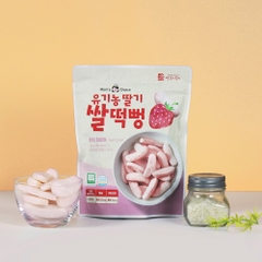 Bánh gạo hữu cơ Mom’s Choice vị dâu ( 6m+) tặng kèm 10 khẩu trang