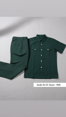 Bộ Quần Áo Kiểu K08 Quân Đội Màu Xanh Rêu