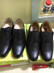 Giày Tây Nam Đen Buộc Dây Da Trơn