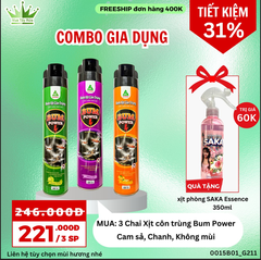 COMBO XỊT CÔN TRÙNG TẶNG XỊT PHÒNG M3T1 (211K)