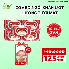 Khăn ướt dpNANO - hương Tươi mát (màu đỏ)