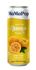 Nước trái cây có ga MAMAPOP cam yuzu lon 330ml