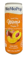 Nước trái cây có ga MAMAPOP cam đào lon 330ml