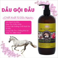 Dầu Gội Chiết Xuất Dầu Ngựa, Dầu Dừa & Dầu Hoa Trà Deve (Chai 480Ml)