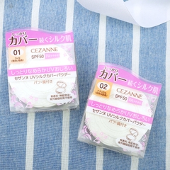Phấn phủ chống nắng Cezanne UV Silk Cover Powder SPF 50 PA+++ Nhật bản kềm dầu, nâng tọne, chống nắng