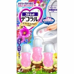 Gel WC set 3 hình bông hoa - hương hoa tươi mát (hồng nắp trắng)