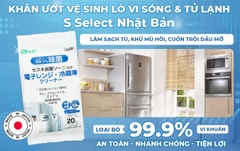 Khăn Ướt Vệ Sinh Lò Vi Sóng & Tủ Lạnh S Select (Gói 20 Miếng)_nội địa nhật