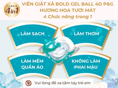 VIÊN GIẶT XẢ BOLD GEL BALL 4D P&G HƯƠNG HOA TƯƠI MÁT TÚI REFILL 70 VIÊN