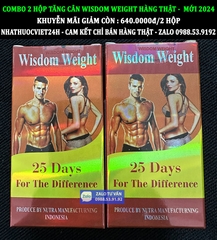 COMBO 2 HỘP THUỐC TĂNG CÂN WISDOM WEIGHT CHÍNH HÃNG