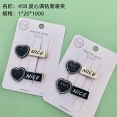 bộ kẹp trái tim đính đá