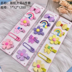bộ 6 kẹp cầu vồng hoa to