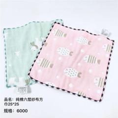 khăn vuông 6 lớp chất liệu coton 25*25