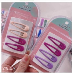 Bộ 4 kẹp tóc BB giọt nước đen, mã LC.