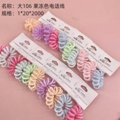 Dây buộc tóc hình dây điện thoại màu kẹo