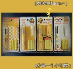 bút mực hiệu con vịt vàng 1 bút 4 ống mực