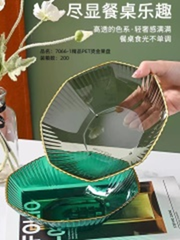 đĩa trái cây dập vàng nhựa pet cao cấp