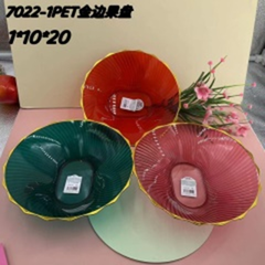 đĩa hoa quả viền vàng