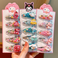 Set 5 Kẹp Tóc Sanrio, Lotso Lấp Lánh, Dễ Thương