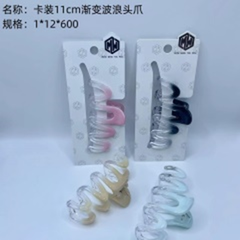 Kẹp tóc sóng màu chuyển, kích thước 11 cm, đóng thẻ.