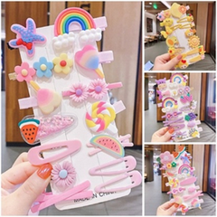 Bộ Sưu Tập Kẹp Tóc Hot Trend, Set 14 Cái, Hoạ Tiết Hoạt Hình Dễ Thương