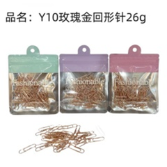Kẹp giấy hình tròn màu vàng hồng (rose gold), trọng lượng 26g, mã Y10.