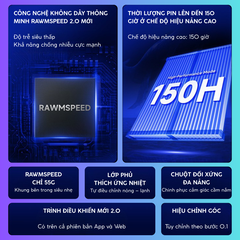 Chuột Gaming Không Dây RAWM Leviathan V4, Cảm Biến PAW3950, Nordic nRF54L15, Dual 8K, RawmSpeeed, Pin 500mAh, 150H, ~55g, Lớp Phủ THERMO-SENSITIVE